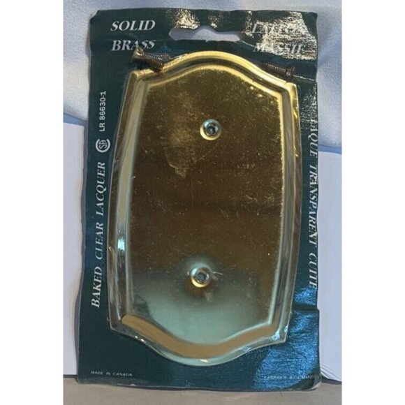 4 Solid Brass Colonial Style Blank Wall Cover Plates Vintage Home Decor NOS - Picture 3 of 4